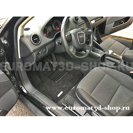 Текстильные 3D коврики Euromat3D Lux в салон для Audi A3 (2008-2013) № EM3D-001100
