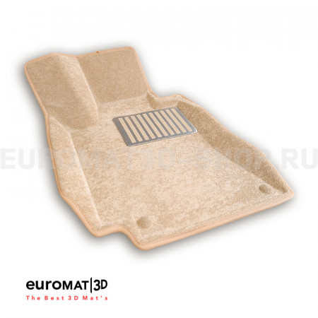 Текстильные 3D коврики Euromat3D Lux в салон для Mercedes C-Class (W205) (2015-) № EM3D-003514T Бежевые