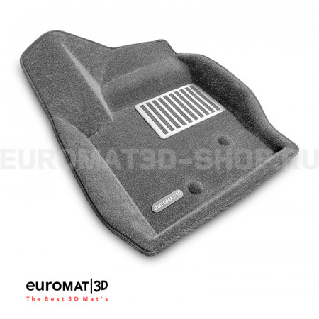 Текстильные 3D коврики Euromat3D Lux в салон для Volvo XC 90 (2002-2014) № EM3D-005508G Серые