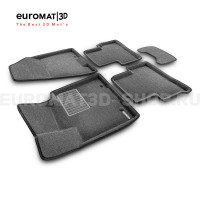 Текстильные 3D коврики Euromat3D Business в салон для Hyundai Tucson (2016-2021) № EMC3D-002927G Серые