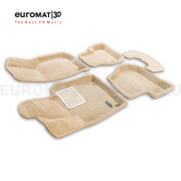 Текстильные 3D коврики Euromat3D Lux в салон для Seat Altea (2005-2009) № EM3D-004502T Бежевые